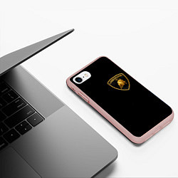 Чехол iPhone 7/8 матовый Lamborghini, цвет: 3D-светло-розовый — фото 2