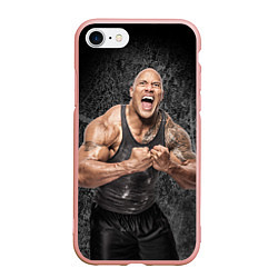 Чехол iPhone 7/8 матовый Dwayne Johnson, цвет: 3D-светло-розовый