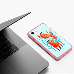 Чехол iPhone 7/8 матовый Маленький лисенок, цвет: 3D-баблгам — фото 2
