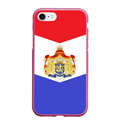 Чехол iPhone 7/8 матовый Флаг и герб Голландии, цвет: 3D-малиновый