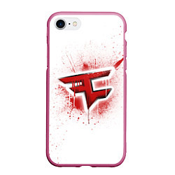 Чехол iPhone 7/8 матовый FaZe Clan: White collection, цвет: 3D-малиновый