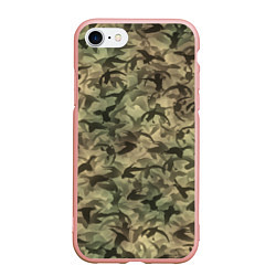Чехол iPhone 7/8 матовый Камуфляж с утками, цвет: 3D-светло-розовый