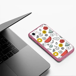 Чехол iPhone 7/8 матовый Летний микс, цвет: 3D-малиновый — фото 2