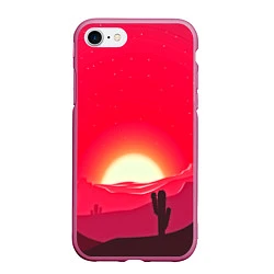 Чехол iPhone 7/8 матовый Gorgeous sunset, цвет: 3D-малиновый
