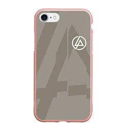 Чехол iPhone 7/8 матовый Linkin Park: Grey style, цвет: 3D-светло-розовый