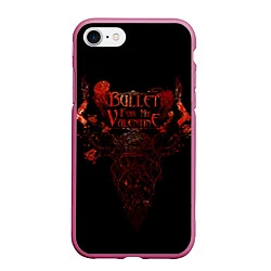 Чехол iPhone 7/8 матовый Bullet For My Valentine, цвет: 3D-малиновый