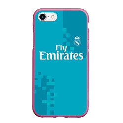 Чехол iPhone 7/8 матовый Real Madrid, цвет: 3D-малиновый