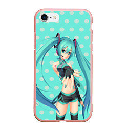 Чехол iPhone 7/8 матовый Hatsune Miku, цвет: 3D-светло-розовый