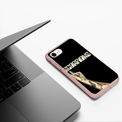 Чехол iPhone 7/8 матовый Scorpions Rock, цвет: 3D-светло-розовый — фото 2