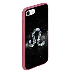 Чехол iPhone 7/8 матовый Космический Лев, цвет: 3D-малиновый — фото 2