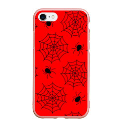 Чехол iPhone 7/8 матовый Рассадник пауков, цвет: 3D-светло-розовый