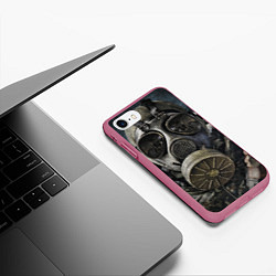 Чехол iPhone 7/8 матовый STALKER: Mask, цвет: 3D-малиновый — фото 2