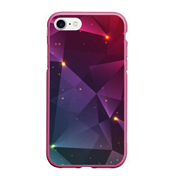 Чехол iPhone 7/8 матовый Colorful triangles, цвет: 3D-малиновый