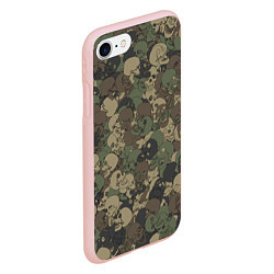 Чехол iPhone 7/8 матовый Камуфляж с черепами, цвет: 3D-светло-розовый — фото 2