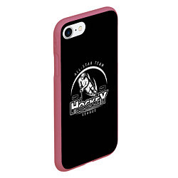 Чехол iPhone 7/8 матовый Hockey League, цвет: 3D-малиновый — фото 2