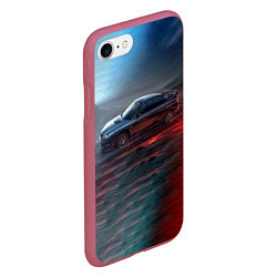 Чехол iPhone 7/8 матовый Subaru, цвет: 3D-малиновый — фото 2