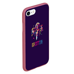Чехол iPhone 7/8 матовый Led Zeppelin Color, цвет: 3D-малиновый — фото 2