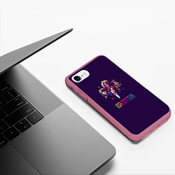 Чехол iPhone 7/8 матовый Led Zeppelin Color, цвет: 3D-малиновый — фото 2