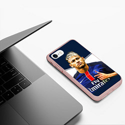 Чехол iPhone 7/8 матовый Neymar: Fly Emirates, цвет: 3D-светло-розовый — фото 2