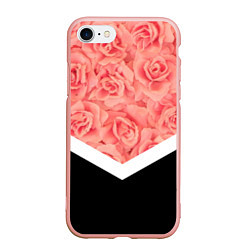 Чехол iPhone 7/8 матовый Розовые розы, цвет: 3D-светло-розовый