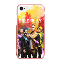 Чехол iPhone 7/8 матовый Coldplay, цвет: 3D-светло-розовый