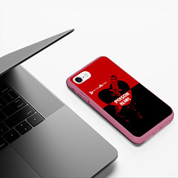 Чехол iPhone 7/8 матовый Poison heart, цвет: 3D-малиновый — фото 2