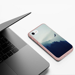 Чехол iPhone 7/8 матовый Орел над Лесом, цвет: 3D-светло-розовый — фото 2