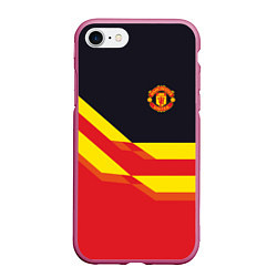 Чехол iPhone 7/8 матовый Man United FC: Red style, цвет: 3D-малиновый
