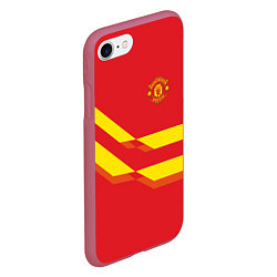 Чехол iPhone 7/8 матовый Manchester United 3, цвет: 3D-малиновый — фото 2