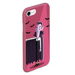 Чехол iPhone 7/8 матовый Дракула, цвет: 3D-малиновый — фото 2