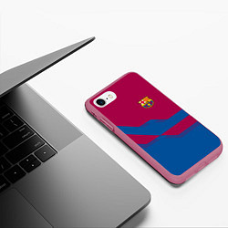 Чехол iPhone 7/8 матовый Barcelona FC: Blue style, цвет: 3D-малиновый — фото 2