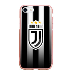 Чехол iPhone 7/8 матовый Juventus FC: New logo, цвет: 3D-светло-розовый