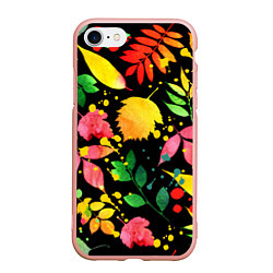 Чехол iPhone 7/8 матовый Осень, цвет: 3D-светло-розовый