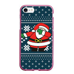 Чехол iPhone 7/8 матовый Дед Мороз DAB, цвет: 3D-малиновый