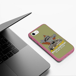 Чехол iPhone 7/8 матовый Ахтунг, в небе Покрышкин !, цвет: 3D-малиновый — фото 2