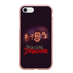 Чехол iPhone 7/8 матовый Группа Imagine Dragons, цвет: 3D-светло-розовый