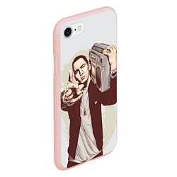 Чехол iPhone 7/8 матовый Eminem: Street Music, цвет: 3D-светло-розовый — фото 2