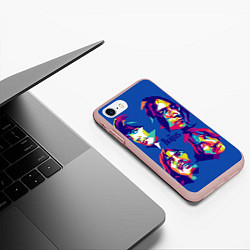 Чехол iPhone 7/8 матовый The Beatles: Faces, цвет: 3D-светло-розовый — фото 2