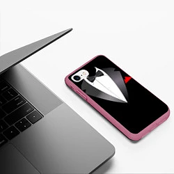 Чехол iPhone 7/8 матовый Смокинг мистера, цвет: 3D-малиновый — фото 2