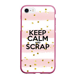 Чехол iPhone 7/8 матовый Keep Calm & Scrap, цвет: 3D-малиновый