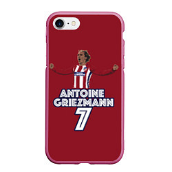 Чехол iPhone 7/8 матовый Antoine Griezmann 7, цвет: 3D-малиновый