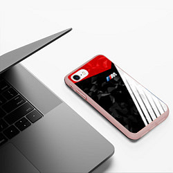 Чехол iPhone 7/8 матовый BMW M: Poly Sport, цвет: 3D-светло-розовый — фото 2