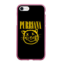 Чехол iPhone 7/8 матовый Purrvana, цвет: 3D-малиновый