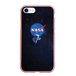 Чехол iPhone 7/8 матовый NASA: Hello World, цвет: 3D-светло-розовый