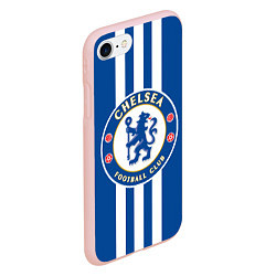 Чехол iPhone 7/8 матовый FC Chelsea: Gold Lines, цвет: 3D-светло-розовый — фото 2