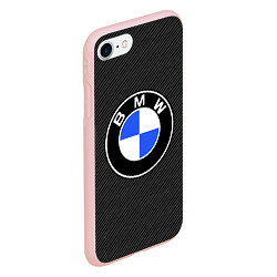 Чехол iPhone 7/8 матовый BMW CARBON БМВ КАРБОН, цвет: 3D-светло-розовый — фото 2