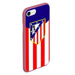 Чехол iPhone 7/8 матовый FC Atletico Madrid, цвет: 3D-малиновый — фото 2