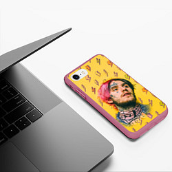 Чехол iPhone 7/8 матовый Thunder Lil Peep, цвет: 3D-малиновый — фото 2