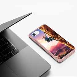 Чехол iPhone 7/8 матовый Zelda Rock, цвет: 3D-светло-розовый — фото 2