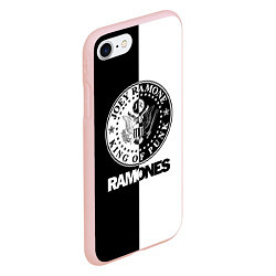 Чехол iPhone 7/8 матовый Ramones B&W, цвет: 3D-светло-розовый — фото 2